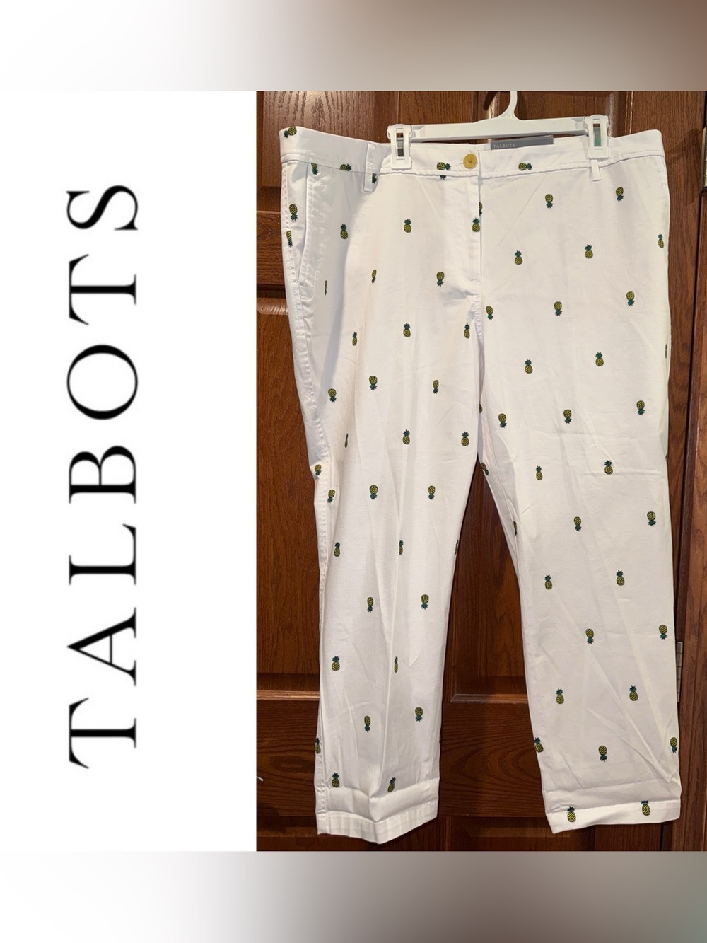 NWT Talbots 18WP Pineapple Girlfriend Chinos